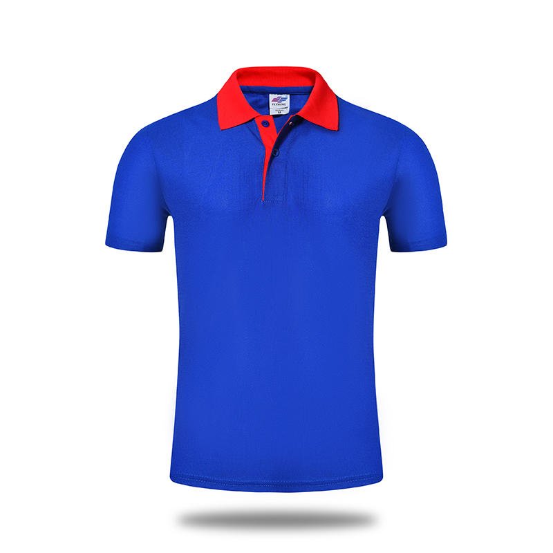 190G mini fly patchwork lapel Polo shirt casual blank overalls undershirt