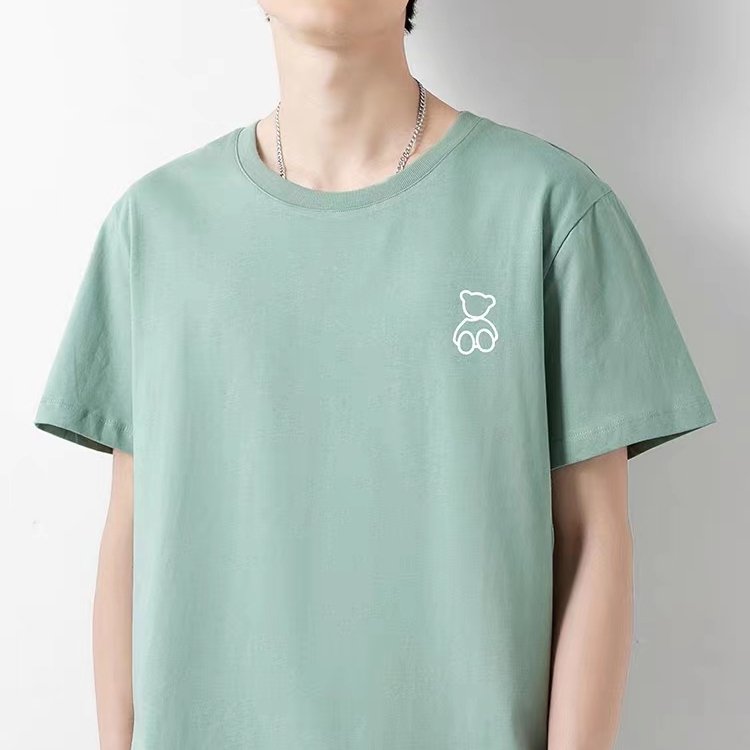 2022 Summer New Men's Short-sleeved Loose crew neck embroidery pattern tailor-made T-shirt