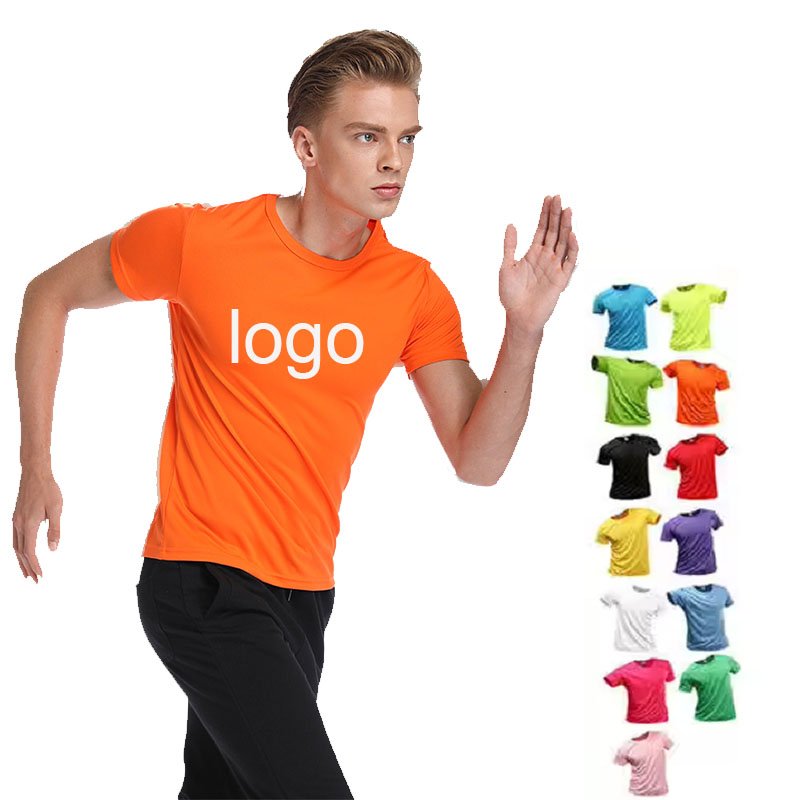 Custom high quality Sports T-shirt Unisex Polyester T-shirt Marathon Breathable Quick Dry T-shirt