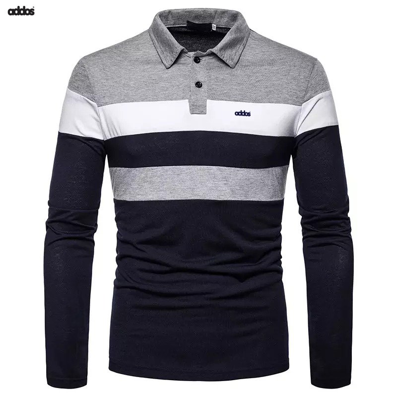 Latest 2022 Contrast Grey With Mehroon Color Men's Polo Shirts Wholesale Long Sleeve Golf Shirt Custom Colors Men Polo Shirt