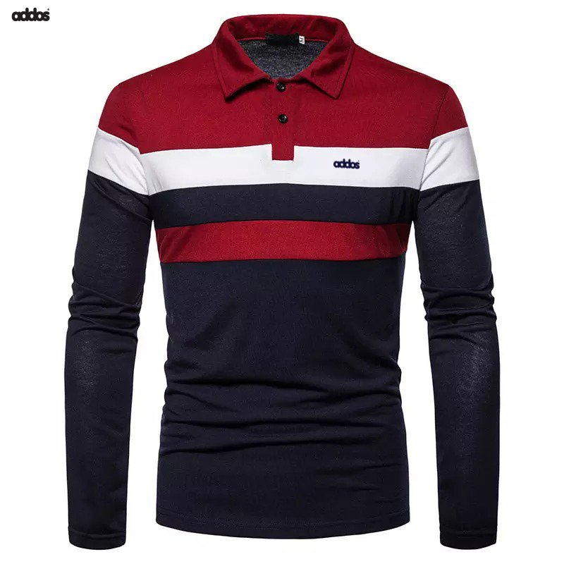 Latest 2022 Contrast Grey With Mehroon Color Men's Polo Shirts Wholesale Long Sleeve Golf Shirt Custom Colors Men Polo Shirt