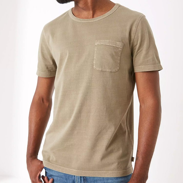 mens t shirts 100% cotton organic cotton t shirt for men short sleeve Natural shirt unisex premium t-shirt with pocket
