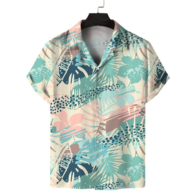 High Quality Aloha Hawaiian Shirt for Men Retro Vintage Bowling Men's Shirt V-neck Printed Graphic Tee Shirt for Men