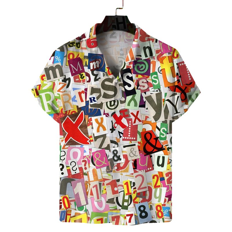 High Quality Aloha Hawaiian Shirt for Men Retro Vintage Bowling Men's Shirt V-neck Printed Graphic Tee Shirt for Men