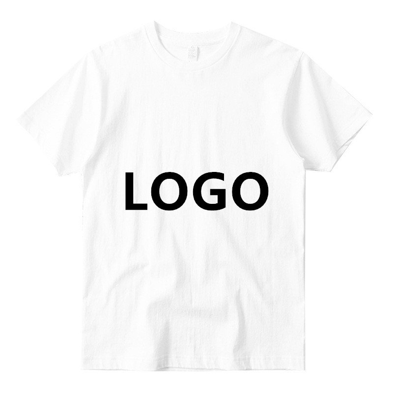 Custom Logo 230GSM Heavy Weight Black White Men's Plain T Shirts High Quality Pro Club T-Shirts