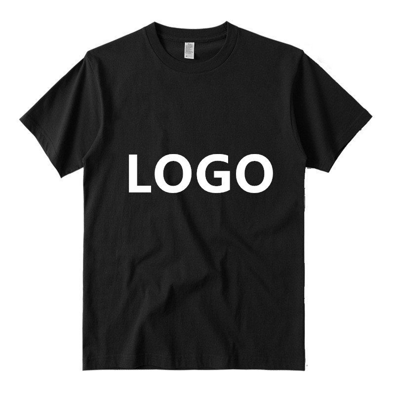 Custom Logo 230GSM Heavy Weight Black White Men's Plain T Shirts High Quality Pro Club T-Shirts
