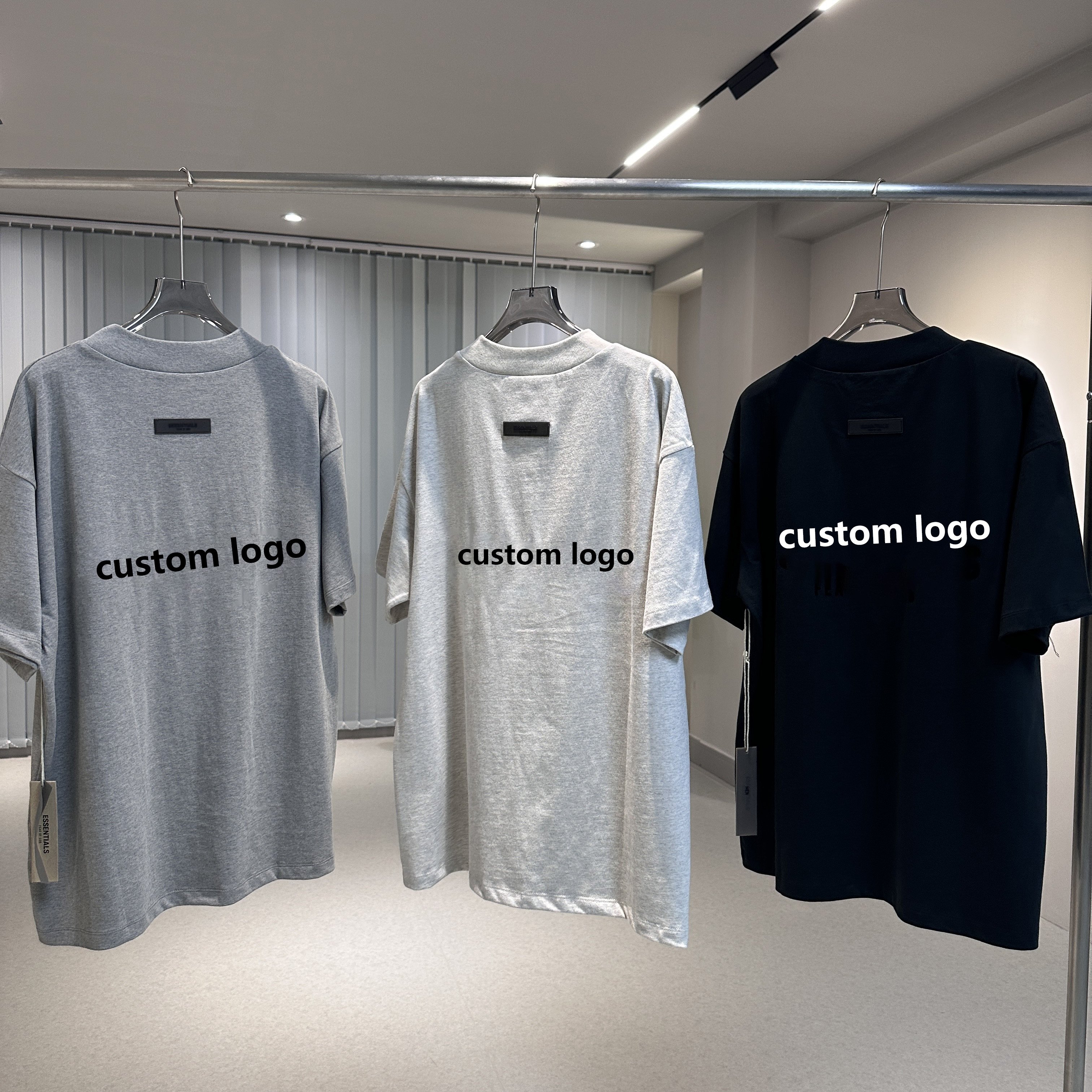 SS22 Men's T-shirts Plus Size Wholesale 100% Cotton Heavyweight Summer Flock Printing Custom LOGO Unisex Oversized Tshirts