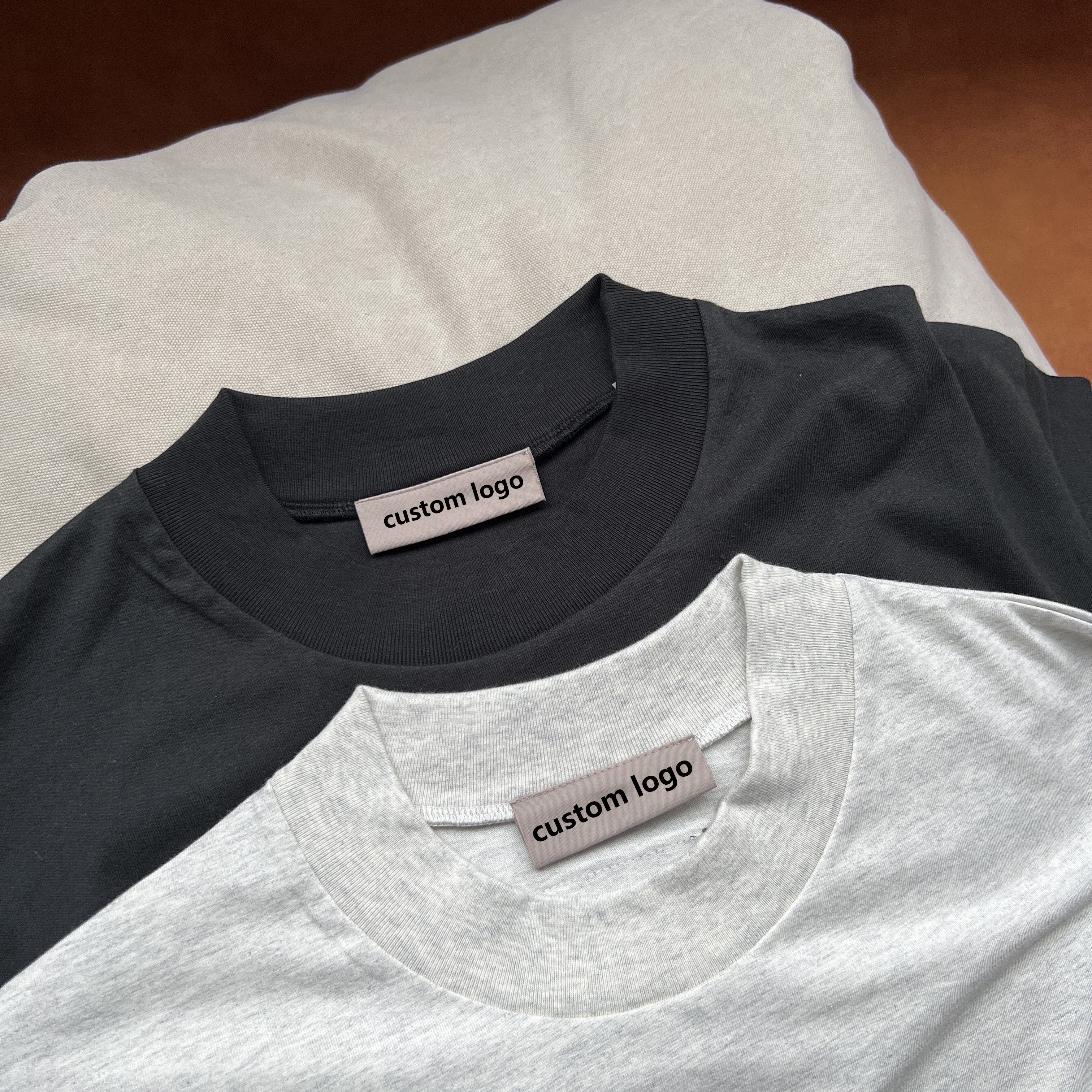 SS22 Men's T-shirts Plus Size Wholesale 100% Cotton Heavyweight Summer Flock Printing Custom LOGO Unisex Oversized Tshirts