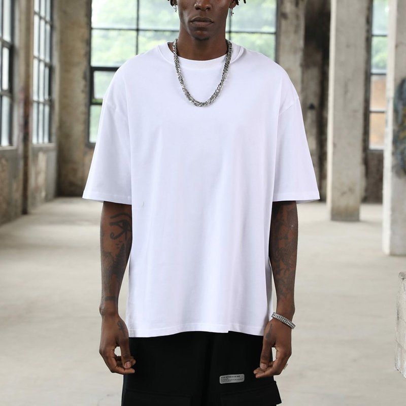 blank 100% cotton men's t-shirt high quality oversized tshirt custom logo streetwear t shirt for men