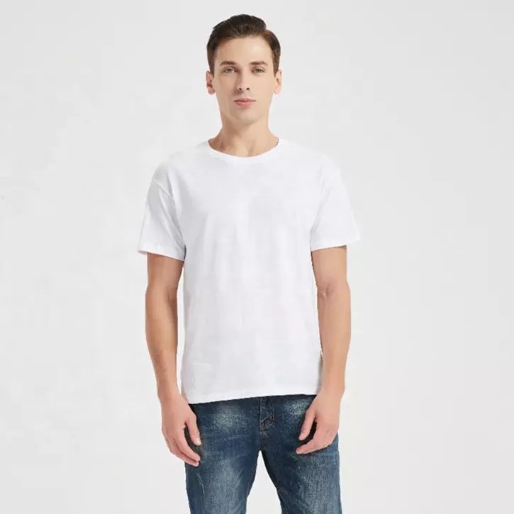 100% cotton short sleeve S to 5XL o-neck custom design oem logo men's plain blank white cotton t shirts