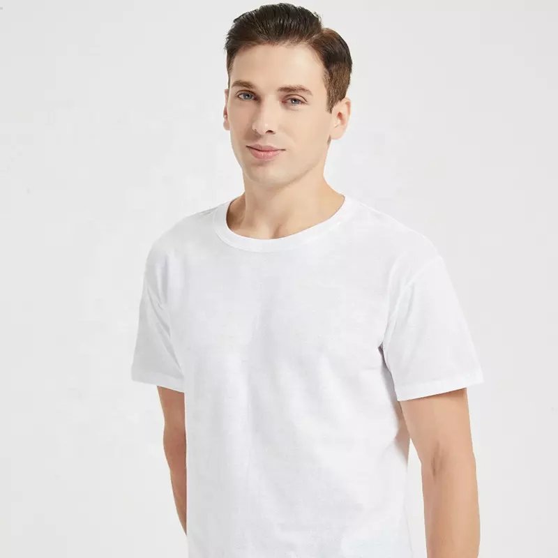 100% cotton short sleeve S to 5XL o-neck custom design oem logo men's plain blank white cotton t shirts