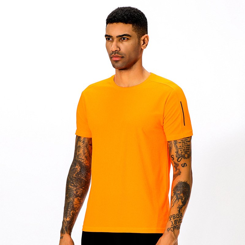 MT2416 Manufacturer Custom Reflective Stripe Quick Dry Breathable Fitness Gym T Shirts Plus Size Men's T-Shirts