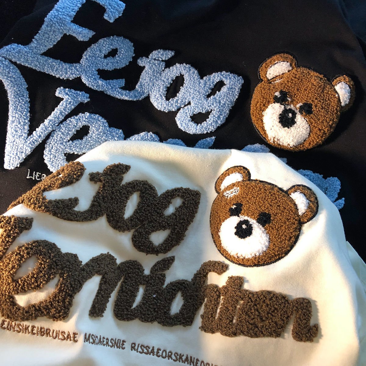 2023 summer cotton heavyweight foam printed short sleeve T shirt embroidery chenille sleeve bottom tee plus size men's T-shir