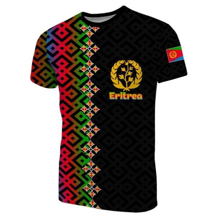 Free Custom Eritrea Design Vintage T Shirt For Male Wholesale Price White Summer Boys Shirts Jersey Plus Size Men's T-shirt