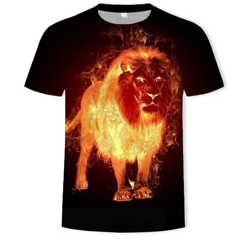 New Lion 3D Digital Printing Short Sleeve Round Neck Men's T-shirt