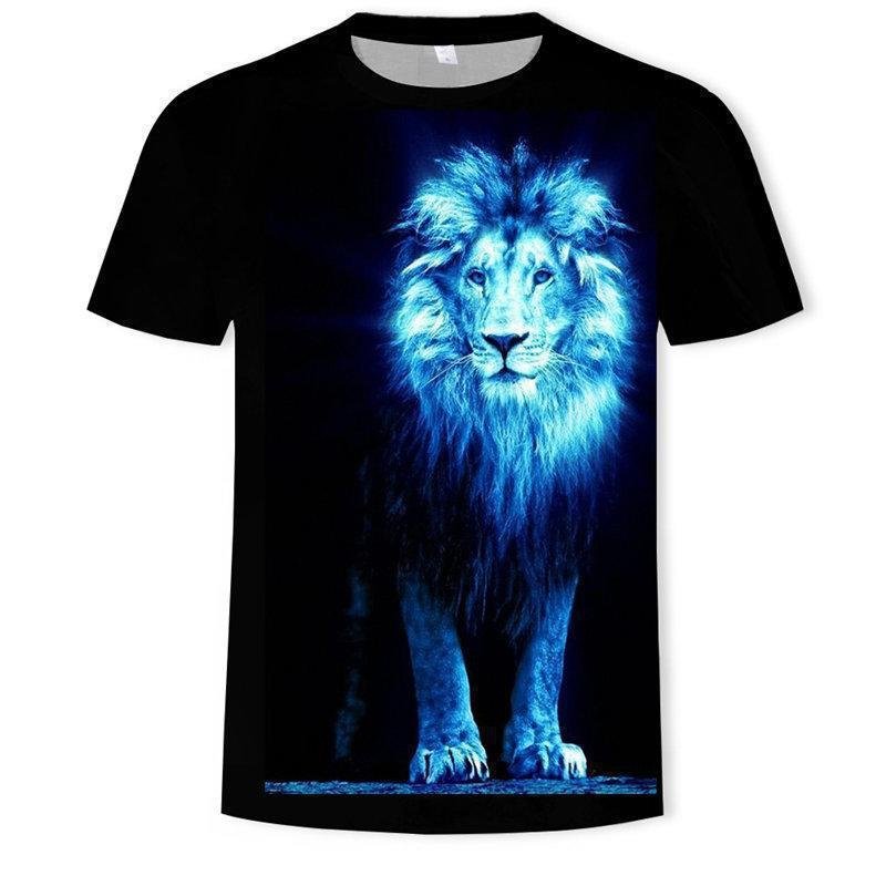 New Lion 3D Digital Printing Short Sleeve Round Neck Men's T-shirt