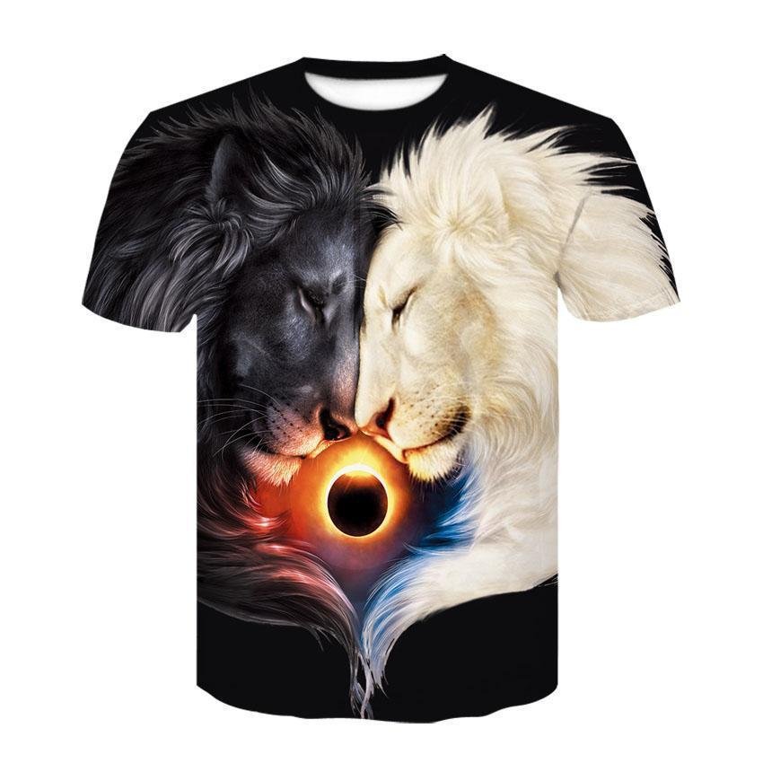 New Lion 3D Digital Printing Short Sleeve Round Neck Men's T-shirt