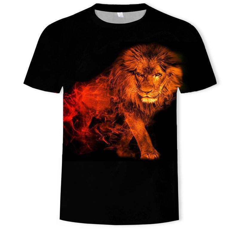 New Lion 3D Digital Printing Short Sleeve Round Neck Men's T-shirt