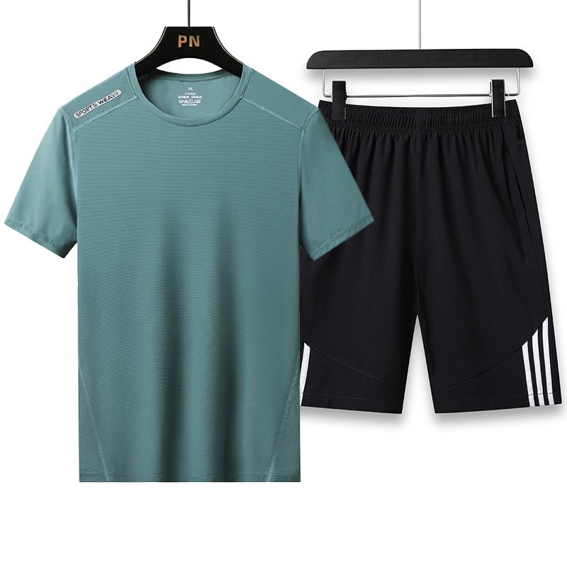 Men's T-shirts And Shorts Set Men's Two-piece Quick Dry Breathable men's Sports T-shirt Shorts Set