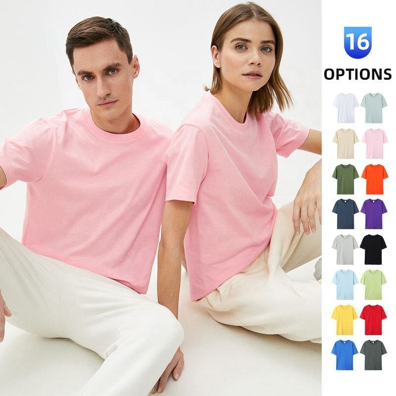 Wholesale Unisex Good Quality 180g 100% Cotton Custom Logo T Shirt Printing Blank O-Neck Plus Size Men's T-shirts