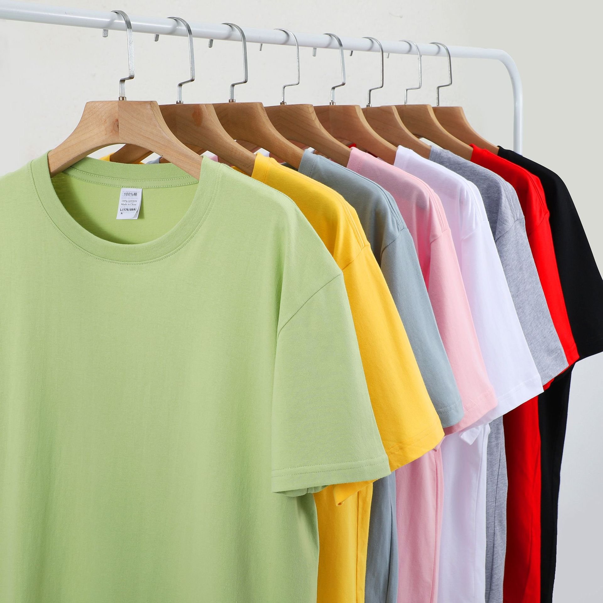 AOLA Unisex Little Drop Shoulder T-Shirt 100% Cotton Woven Tee with O-Neck Lightweight Custom Logo Men's T-Shirts