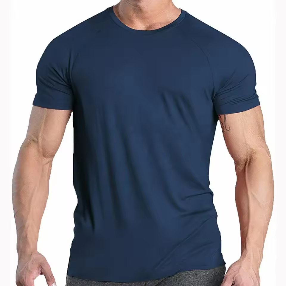 OEM Sport Running Bamboo T Shirt 95% Bamboo 5%spandex Clothing Men's Plain Round Neck Bamboo T-Shirt