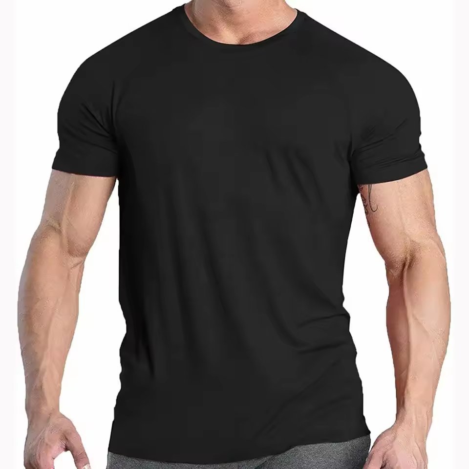 OEM Sport Running Bamboo T Shirt 95% Bamboo 5%spandex Clothing Men's Plain Round Neck Bamboo T-Shirt