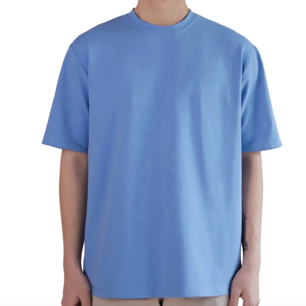 Boxy hip hop 250 gsm drop shoulder graphic heavyweight tshirts luxury blank heavy cotton custom streetwear oversized t-shirt men