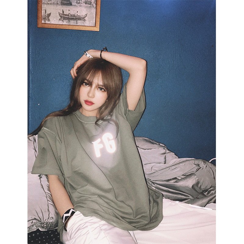 Logo Reflective Printed Men's First-Class Quality 100% Cotton Plain Oversized T-Shirt Casual Men's T-shirts