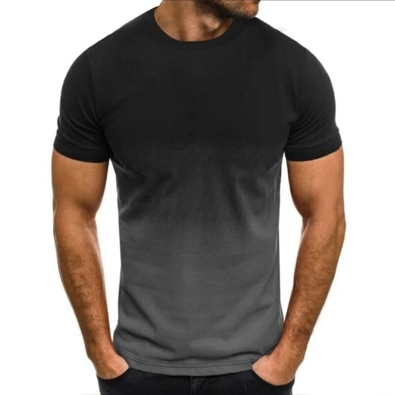 Large Men's Casual Sportswear T-Shirt O-Neck Short Sleeved Soft Breathable Knitted Quick Dry Digital Printed Oversized Fitted