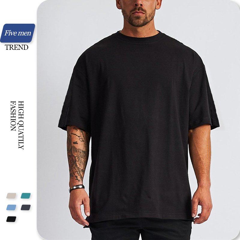Tshirt Fast Delivery Simples Gym Oversize T-shirt Blank Plain Fashion 100% Cotton Plus Size Men's T-shirt