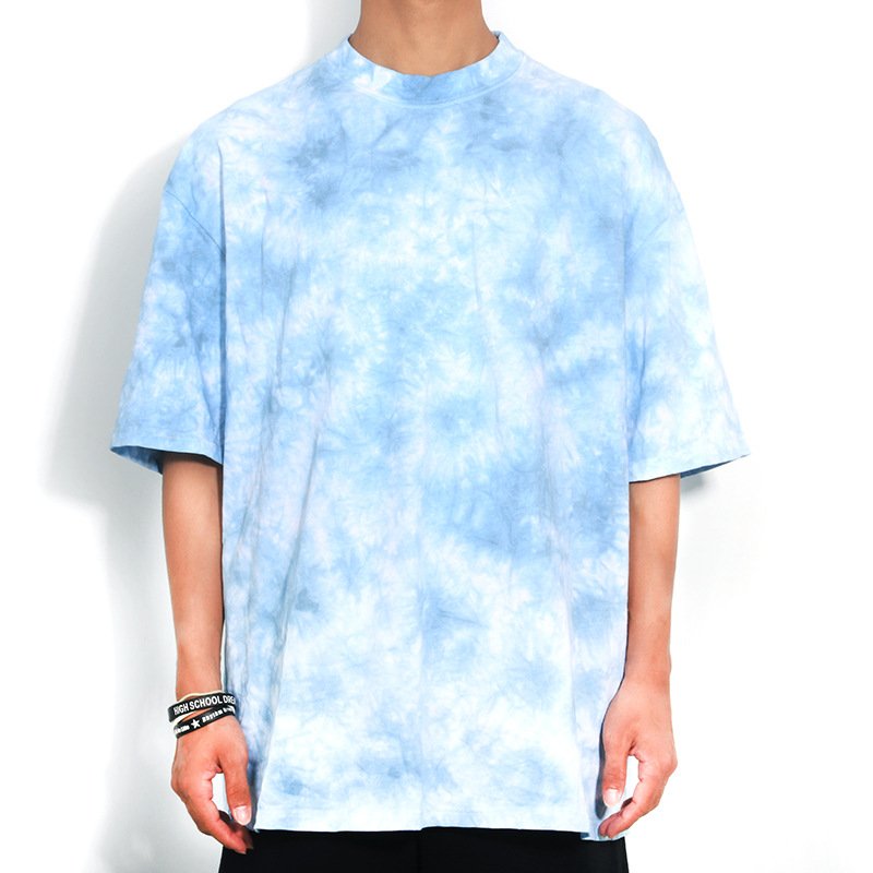 Custom high quality vintage fashion tie dye oversized drop shoulder men's t shirt unisex custom logo 100% cotton t-shirts