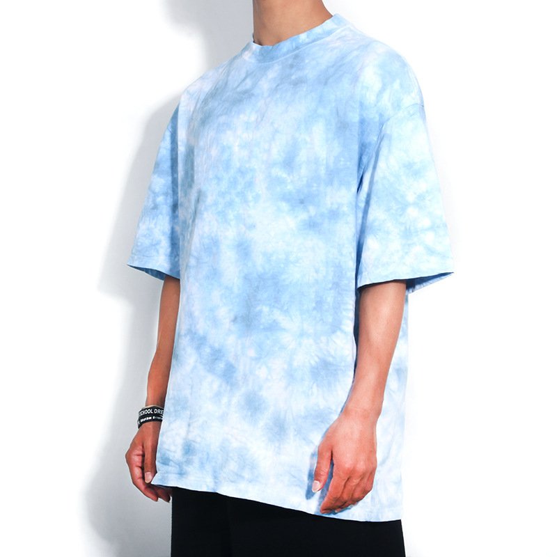 Custom high quality vintage fashion tie dye oversized drop shoulder men's t shirt unisex custom logo 100% cotton t-shirts