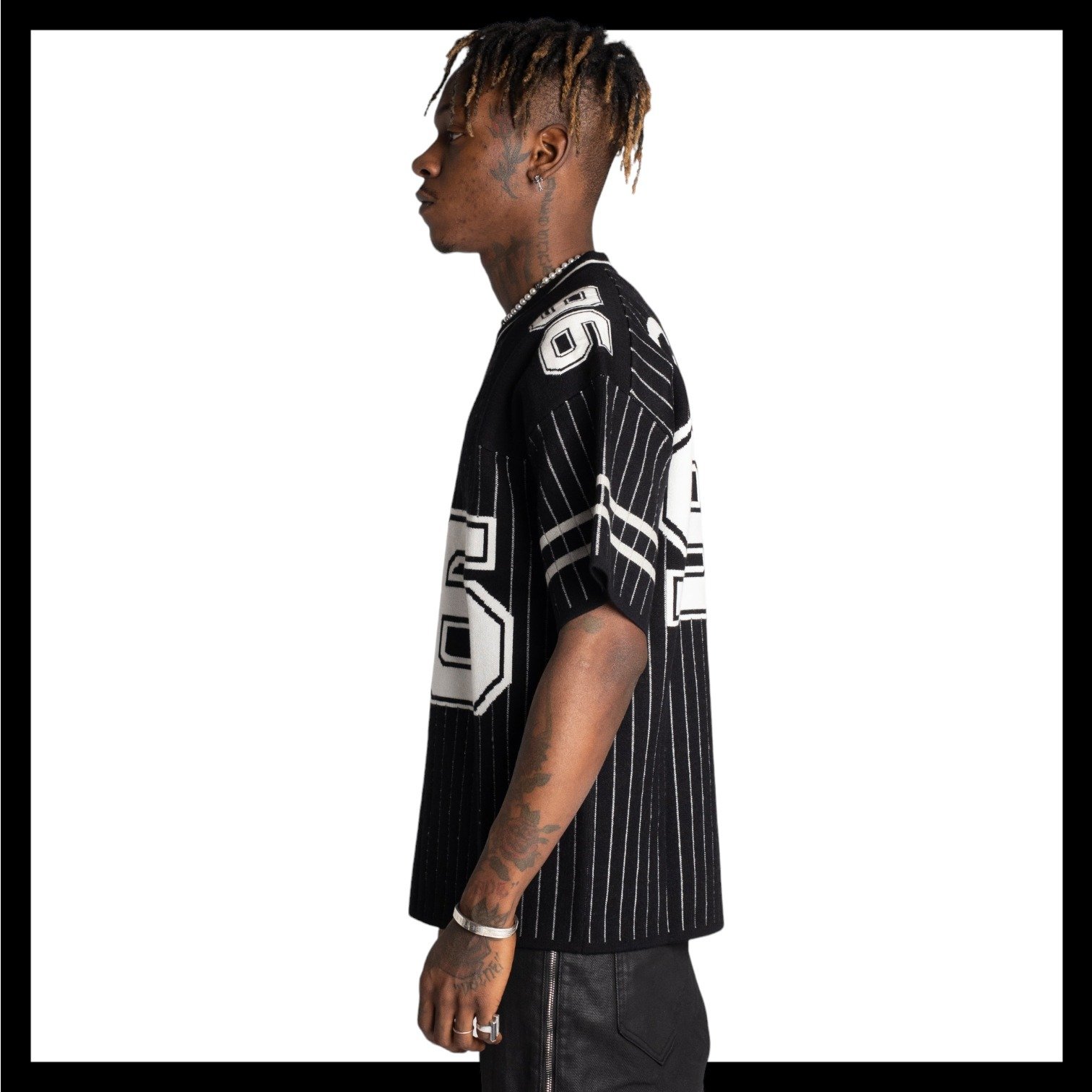 Custom Design Logo Cotton Plus Size Short Sleeve Knitwear Knit Football Jerseys Stripes High Quality Knitted men's t-shirt
