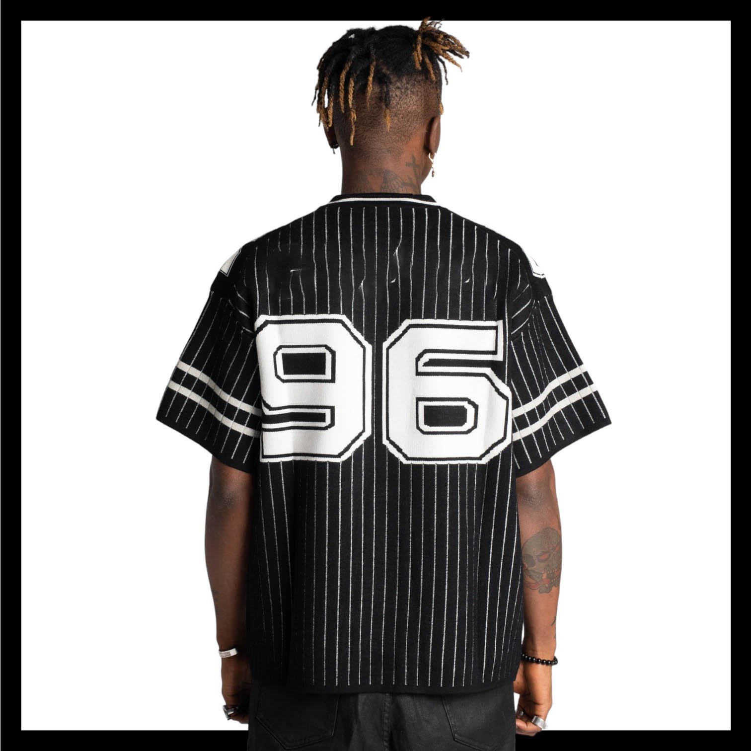 Custom Design Logo Cotton Plus Size Short Sleeve Knitwear Knit Football Jerseys Stripes High Quality Knitted men's t-shirt