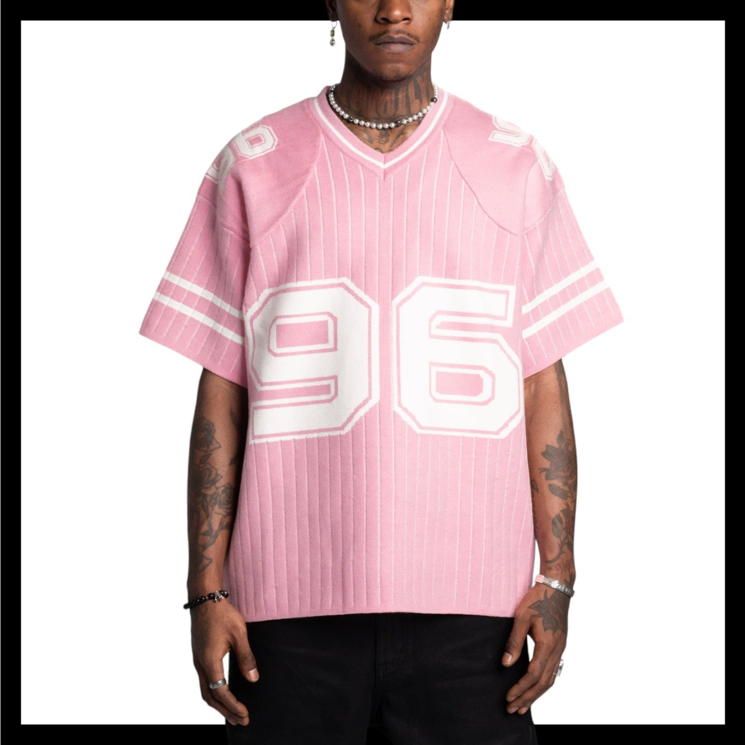 Custom Design Logo Cotton Plus Size Short Sleeve Knitwear Knit Football Jerseys Stripes High Quality Knitted men's t-shirt