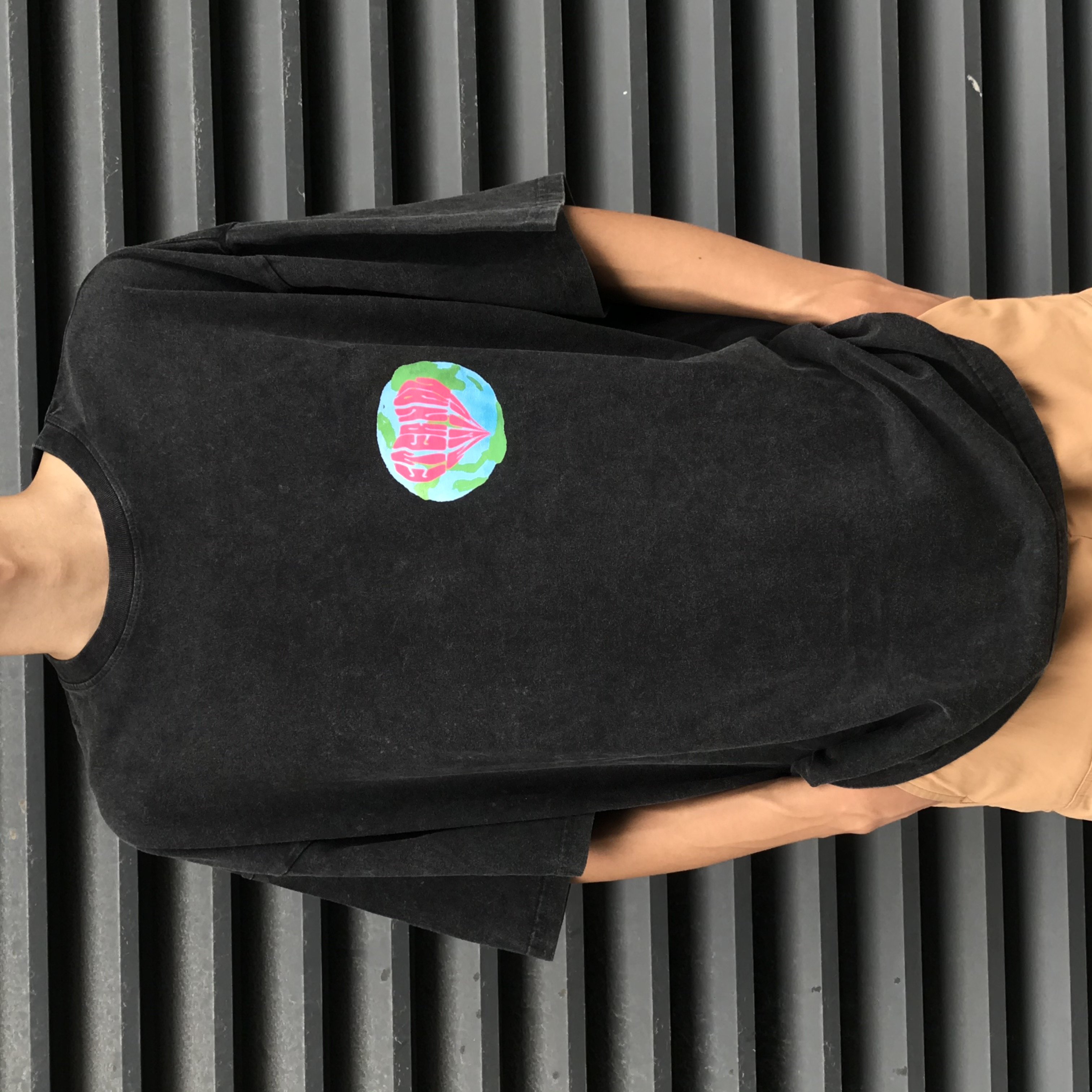 250 Gsm washed black pure Cotton T Shirt Heavy Custom Graphic Plain Oversized Puff printing Men's T-shirts
