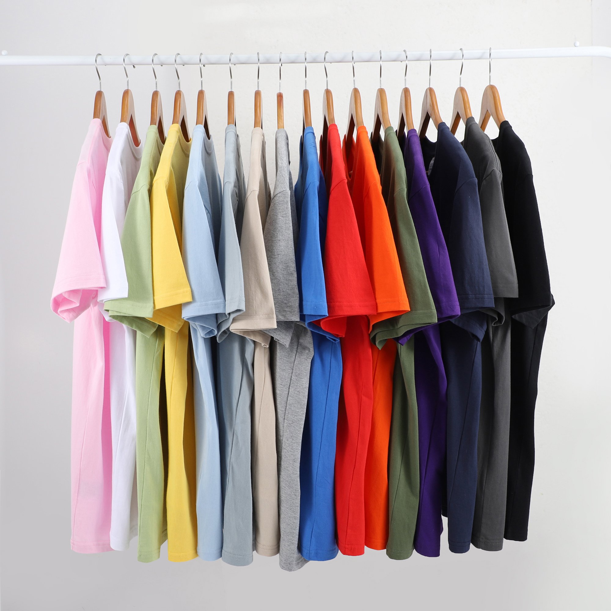 Customizable High Quality Low MOQ 180GSM Custom Brand T Shirts 100% Cotton Blank Plain Men's T-shirts Plus Size T Shirts