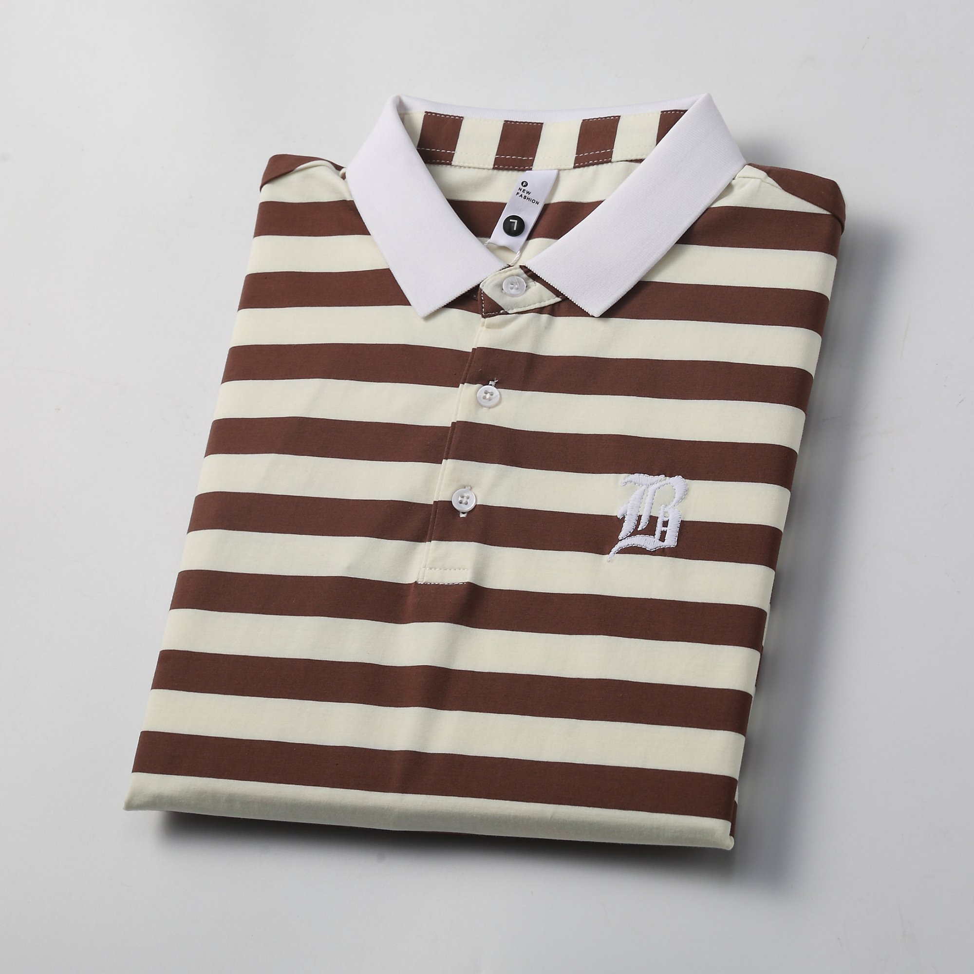 High Quality wholesale 100% Cotton Short Sleeve Soft Polo Shirt Striped With Embroidered Custom Logoed for Men's Polo Shirt