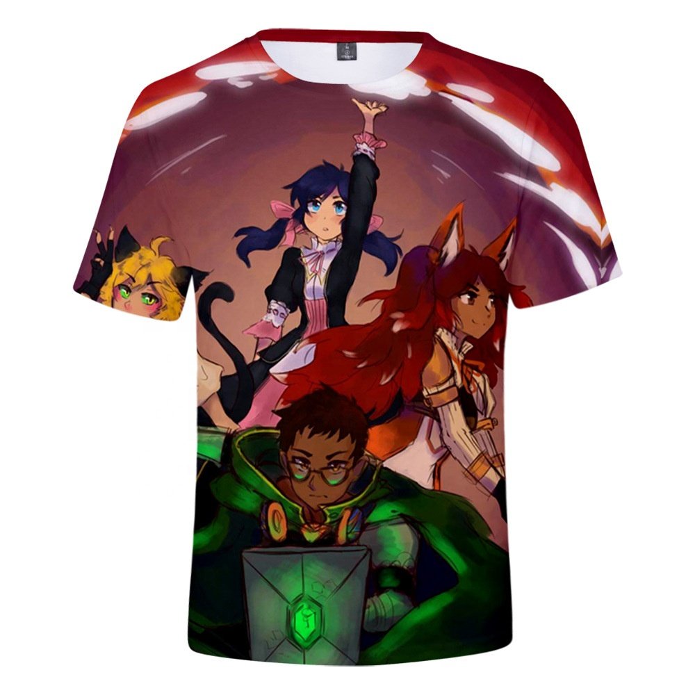 New Design Stock No Moq Japanese Anime Design T Shirt Wholesale Printed 3d Digital Sublimation T-shirt
