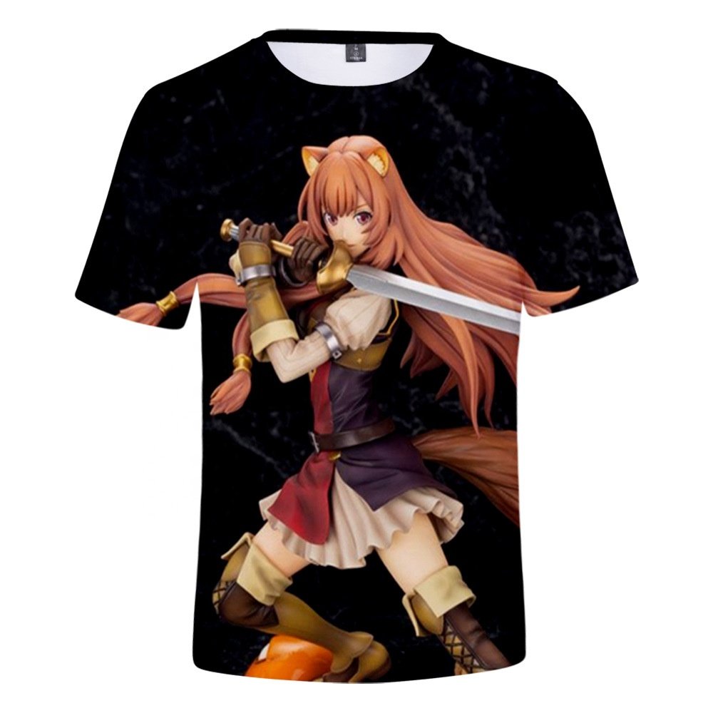 New Design Stock No Moq Japanese Anime Design T Shirt Wholesale Printed 3d Digital Sublimation T-shirt