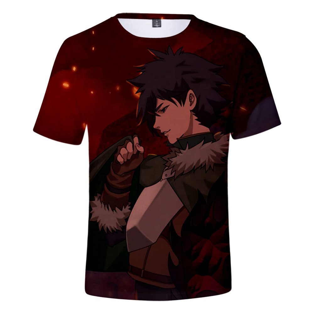 New Design Stock No Moq Japanese Anime Design T Shirt Wholesale Printed 3d Digital Sublimation T-shirt