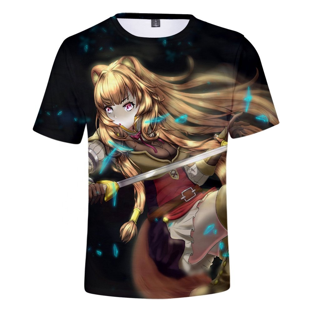 New Design Stock No Moq Japanese Anime Design T Shirt Wholesale Printed 3d Digital Sublimation T-shirt