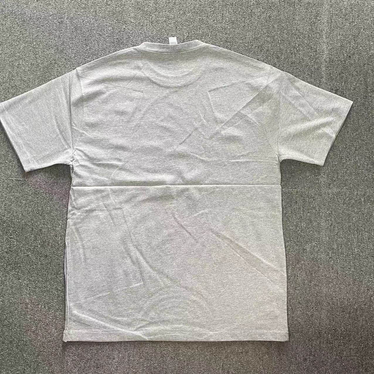 Grey 250gsm heavy 100%cotton men's T-shirt baggy plain blank solid color tee custom puff print comfortable T-shirt for men
