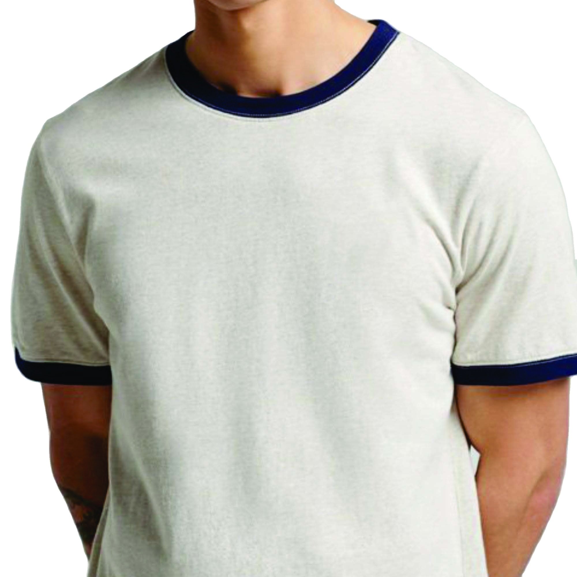 OEM Custom Wholesale Custom Men's 100% Cotton Ringer T-Shirt - O Neck, Blank Plain, Printable