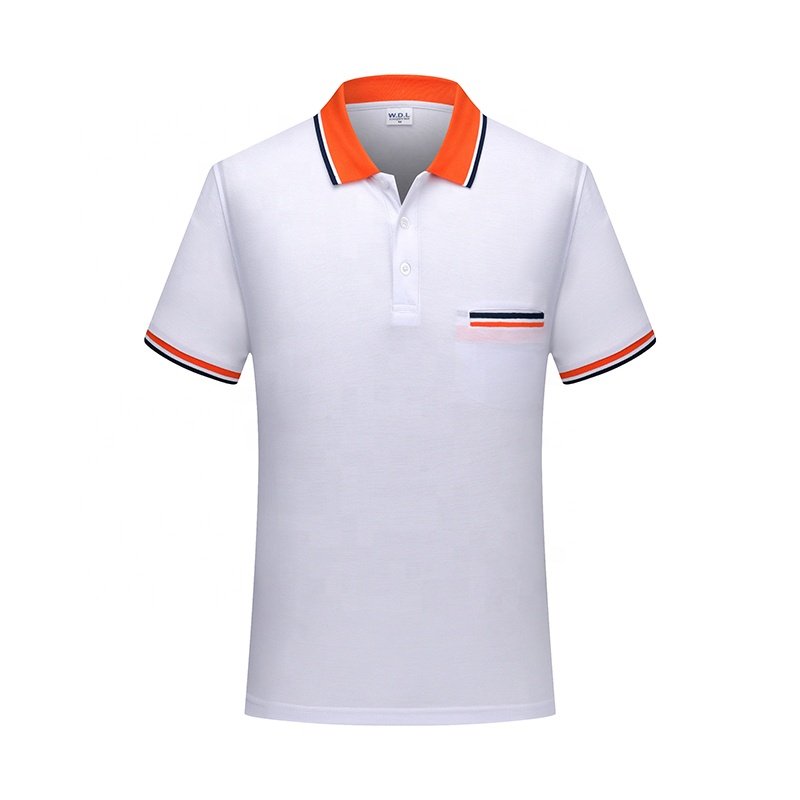 Golf clothing embroidered print custom design cotton bead pocket color lapel fit blank men's polo T-shirt