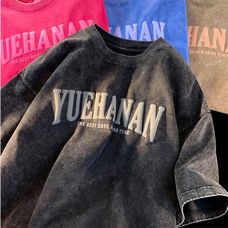 Oem Tee 100% Cotton Oversized Men's T-shirts Heavy Weight Screen Printing Tshirts Custom Logo Men Foam 3d Puff Print T Shirt