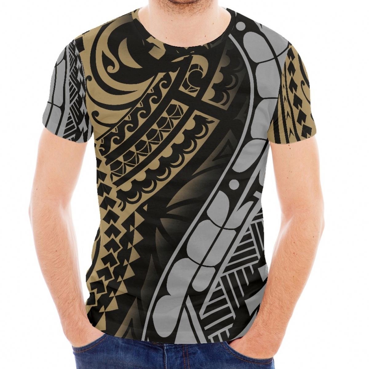 Polynesian Tribal Luxury Gym Clothes Wholesale Hot Style Summer Casual Large Size Custom T Shirt Oversize Mens Stylish T Shirts