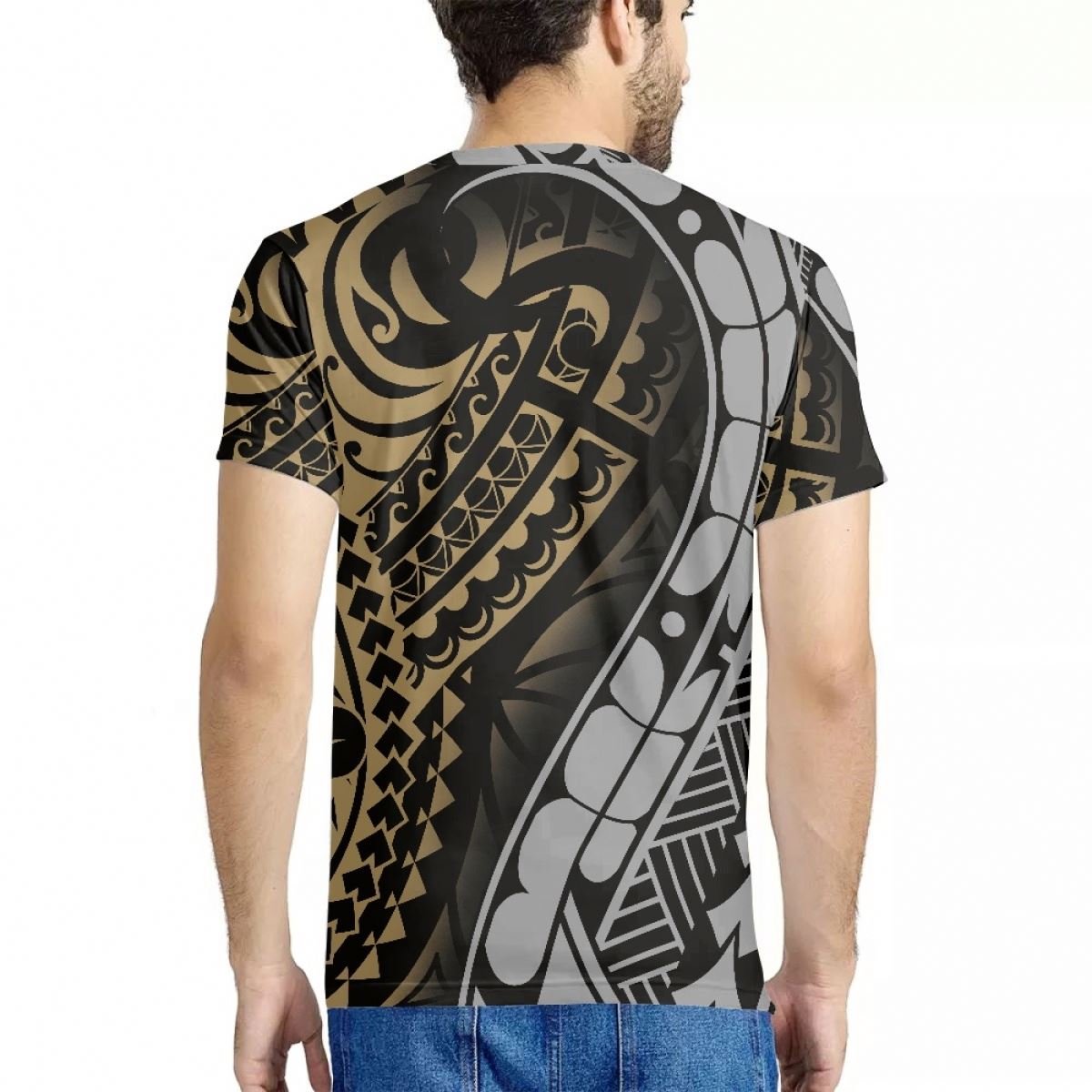 Polynesian Tribal Luxury Gym Clothes Wholesale Hot Style Summer Casual Large Size Custom T Shirt Oversize Mens Stylish T Shirts
