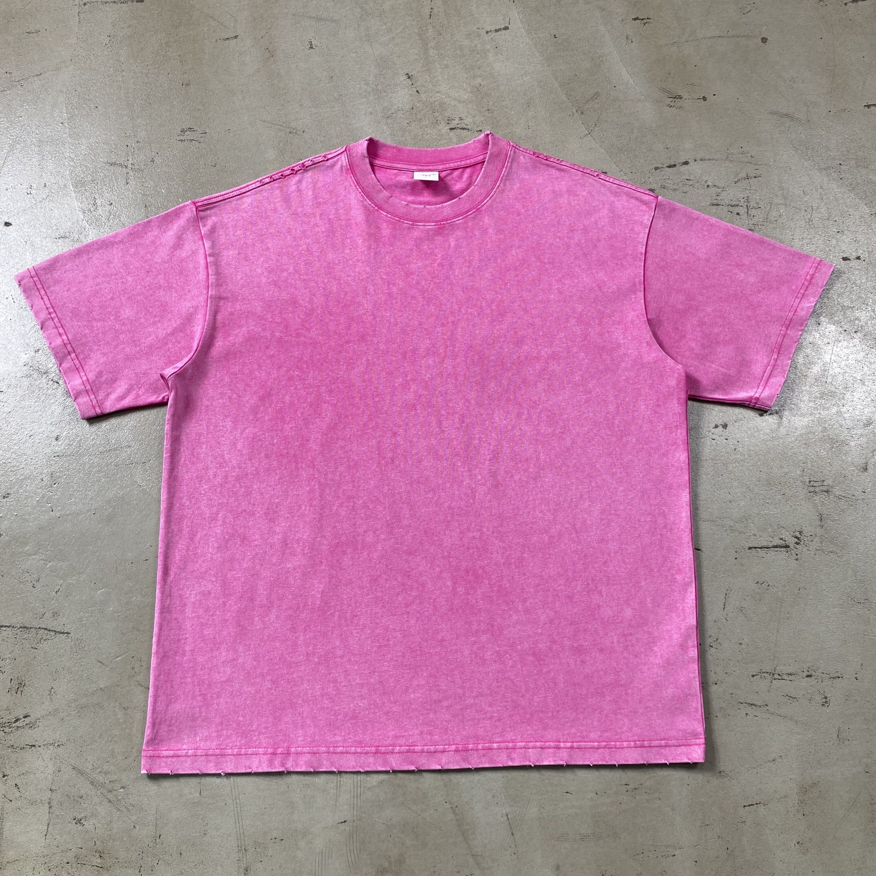 Wholesale Heavy Weight Oversized Acid Wash T Shirt Unisex Men Distressed T Shirt Plain Cotton Blank Vintage T Shirt